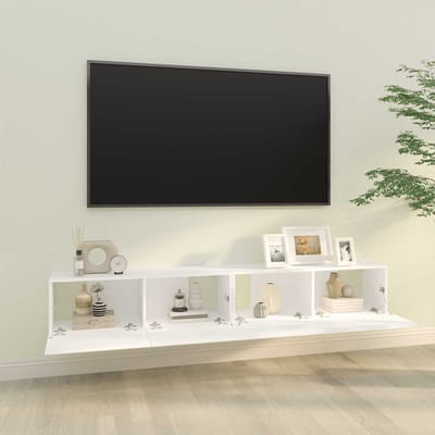 vidaXL - Tv-wandmeubels - 2 - st - 100x30x30 - cm - bewerkt - hout - wit