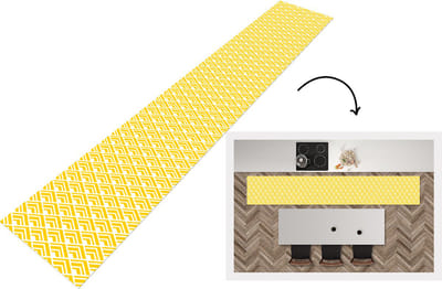 Keukenloper - Loper keuken - Geometrie - Zomer - Diamant - Geel - Patroon - 300x50 cm - Keukenloper vinyl