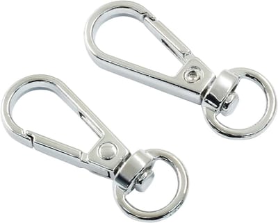 Draaibare Karabijnhaken - Sleutelhangers Sluitingen - Sieraden Maken - Dubbele Opening - 37mm Lengte - Zilver