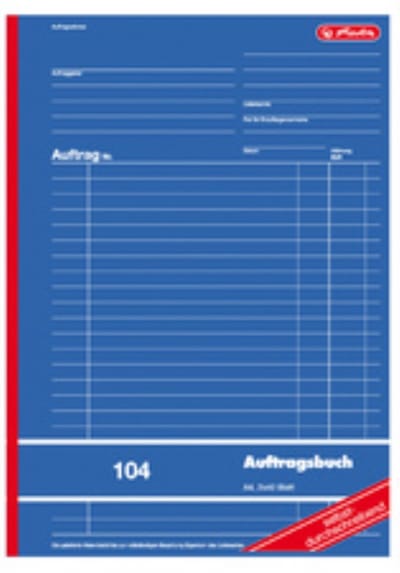 Bestelboek 'Bestelling 104', A4-formaat, 80 bladen.