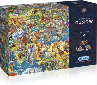 Legpuzzel Wereldkaart - Puzzel Volwassenen - Ontspannen Tijdverdrijf - 100% Gerecycled Bord - 68 x 49 cm - Meerkleurig