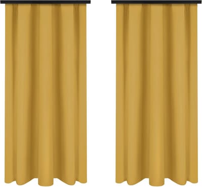 Set van 2 Gele Decoratiegordijnen 140 x 250 cm - Semi-Blackout
