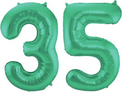Folat Verjaardag Leeftijd folieballon - 35 jaar - groen - 86 cm - cijferballon groot