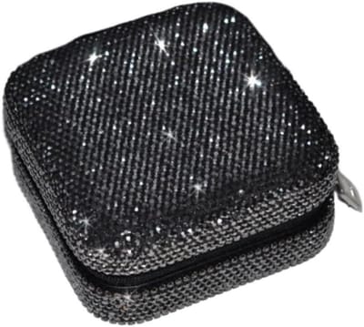 Sieradendoosje - Juwelendoosje Opbergdoos - Sieraden Opbergen - Luxe Diamant Decoratie - 10x10x5cm - Blauw