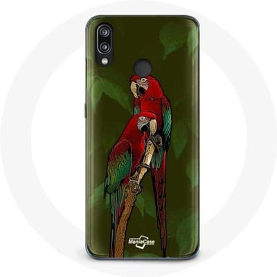 Coque - MANIACASE - Huawei P20 Lite - Rouge - Souple - Pionus Perroquet rouge