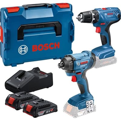 Bosch Professional Gereedschapscombiset -  GSR 18V-21 accuschroefboormachine - GDR 18V-160 slagschroevendraaier - Met 2x 2.0Ah accu - in L-boxx