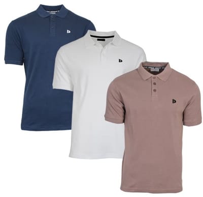 3-Pack Donnay - Polo (Noah) - Sportpolo - Heren - Navy/White/Taupe Grey (751) - maat S