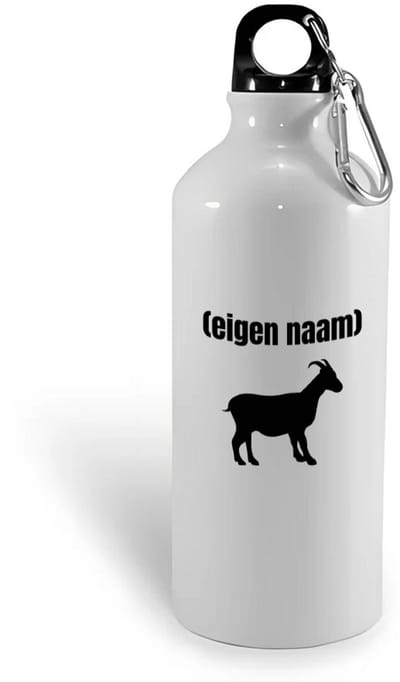 Hacebo® - geit met eigen naam waterfles - Geit - geiten liefhebbers - dieren liefhebber - leuk cadeau voor iemand die houdt van geiten - cadeau - kado - water fles - 400ML