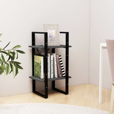 vidaXL - Boekenkast - met - 2 - schappen - 40x30x70 - cm - massief - grenenhout - grijs