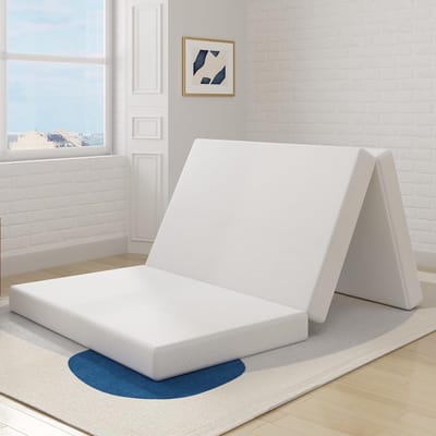 Opvouwbaar Gastenmatras 10cm Traagschuim Drievoudig Matras voor Reizen en Camping