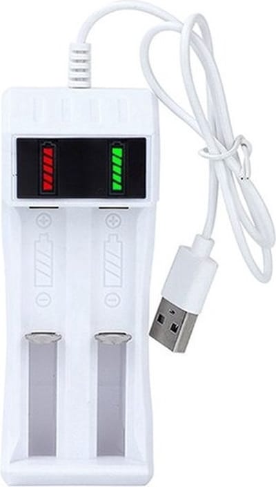 DrPhone - CHARGEX2 - 14500 /18650 Batterij Lader 2 Slot Li-Ion Usb Charger Smart Led Laadstroom Voor Oplaadbare Batterijen