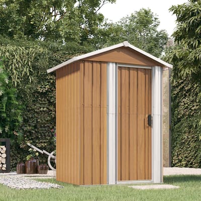vidaXL - Tuinhuis - Bruin - 126x97,5x177 - cm - Gegalvaniseerd - Staal