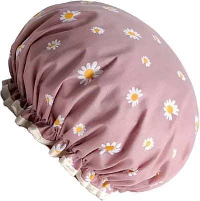 CHPN - Douchemuts - Bloemetjes douchemuts - Paars - Douchekapje - Praktische douchemuts - Douche kapje - Douche cap - Douchecap - Douche muts - Shower cap - Madeliefjes