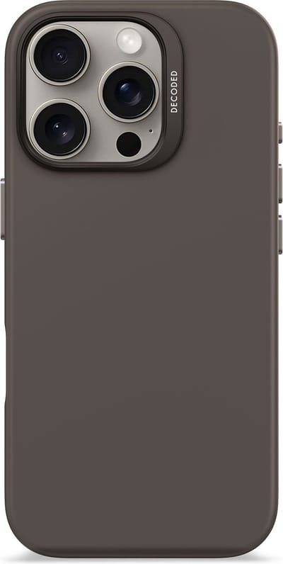 DECODED Siliconen Hoesje Geschikt voor iPhone 16 Pro - Premium Soft-Touch Materiaal - Antibacteriële Coating - Geschikt voor MagSafe - Phantom Zwart