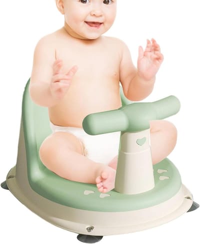 Douchestoel Baby - Badzitje Kinderen - Veilig Baden - Verstelbare Rugleuning - 6-18 Maanden - Blauw