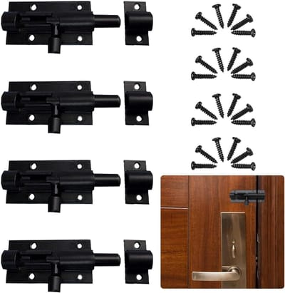 Door latch - 4pcs - Slide Bolts - Thickened Door Lock - Screws - Aluminum Alloy - Theft Protection - Veiligheid voor Deuren en Ramen