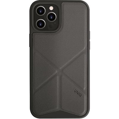 UNIQ Transforma - iPhone 12 Pro Max Hoesje - Grijs - Transformeerbare Standaard