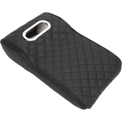 Auto Middenconsole Hoes met Tissuehouder Verhoogd Memory Foam Nappa Leder Armsteunbeschermer black