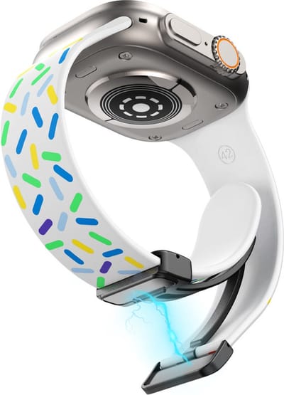 Siliconen bandje - geschikt voor Apple Watch 1/2/3/4/5/6/7/8/9/10/11/ SE (1,2,3) met maat 38 mm / 40 mm / 41 mm en 42 mm (Watch 10/11) - wit