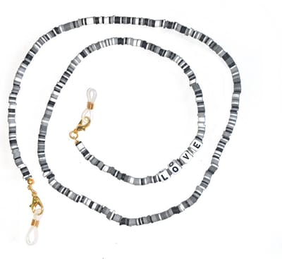 Zonnebril Ketting LOVE - Black / White | 70 cm | Brillenkoord Bijoux / Polyemeer | Fashion Favorite