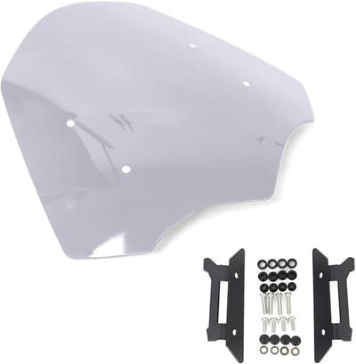 Motorfiets Windscherm - Winddeflector Kuipdeel - Comfortabel Rijden - Vermindert Winddruk - Compact Formaat - Titanium