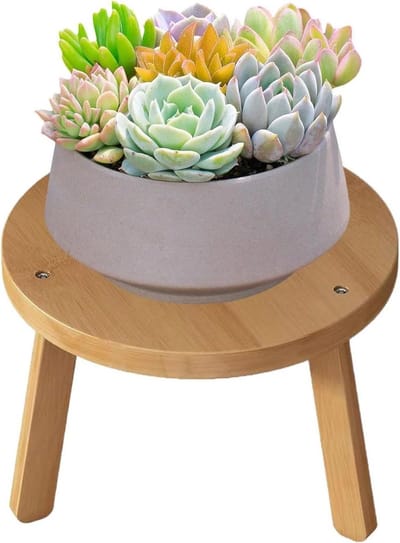 Houten Plantenkruk - Houten Voetenbankje - Planten Presenteren - Natuurlijk Materiaal - 30x18 cm - Niet gespecificeerd