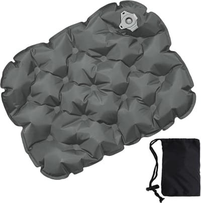 Opblaasbaar Zitkussen voor Camping en Outdoor Activiteiten - Waterdicht en Ultralicht - Ideaal voor Strand, Backpacken en Wandelen - Grijs