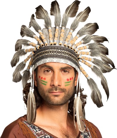 Boland - Tooi Wijze opperhoofd - Één maat - Volwassenen - Mannen - Cowboy - Indiaan