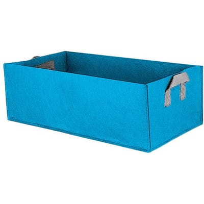 Verhoogd plantenbed Tuin Bloemenplanter Verhoogde groentebox Plantenkweekzak Stoffen tuinbed Rechthoek Ademende plantcontainer Kweektas 1PC(100x60x20cm) hemelsblauwe kleur