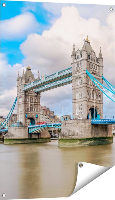 Gards Tuinposter Tower Bridge in Londen - 60x90 cm - Tuindoek - Tuindecoratie - Wanddecoratie buiten - Tuinschilderij