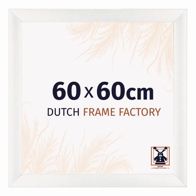 Fotolijst 60x60 cm - MDF - Wit Geveegd - Praag