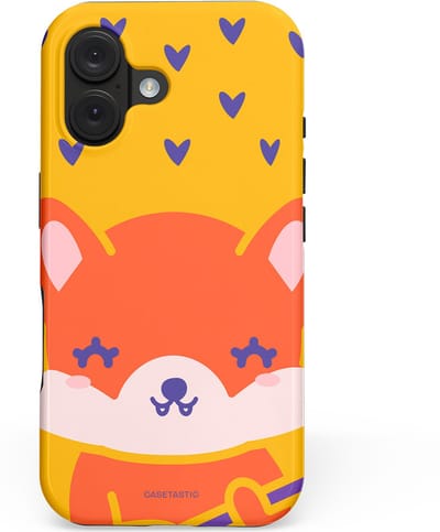 Casetastic hoesje geschikt voor Apple iPhone 16 - MagSafe - Dubbellaagse bescherming - Vossen beat - Fashion Case - Geel Oranje Wit