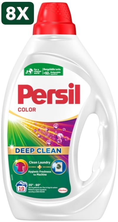 8 x Persil Wasmiddel Gel Color 19 Wasbeurten Gekleurde was - 855 ml