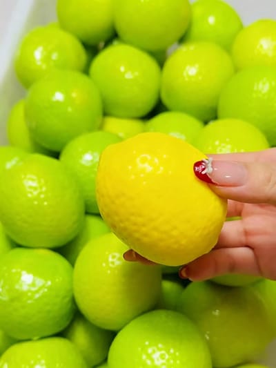 Handgemaakte Krokante Citroen Stressbal Knijpspeeltje Kleurveranderende Mango Squishy Fidget Bal Asmr Sensorisch Stressverlichtend Speelgoed yellow
