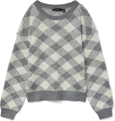 Vero Moda Trui Vmlara Ls O-neck Pullover Boo Rep 10310862 Medium Grey Mel/w. Birch Dames Maat - XL