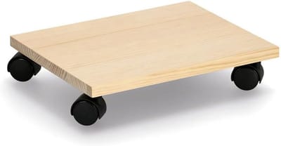 Verrijdbaar Onderstel voor Kisten en Opbergboxen Hout - Plank op Wieltjes