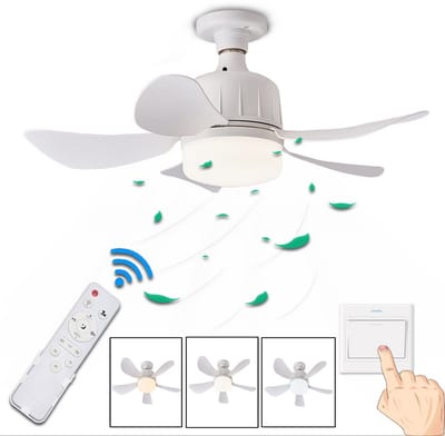 KZQ Plafondventilator - Wit - Incl 23W Lamp - Licht Apart Schakelbaar - Afstandsbediening - Dimbaar - Traploos Instelbare Lichtkleur - Nachtlampje - Geheugenfunctie - 3 Snelheden - Timer - Zomer En Wintermodus