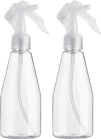 2 Stuks - Plantenspuit & Verstuiver Set - kleine doorzichtige plastic spuitflessen - 200ml - Transparant - Hervulbare Sprayfles - Kunststof Verstuiver voor Planten, Schoonmaak & Cosmetica - Met Vergrendeling - Mini Waterspuit