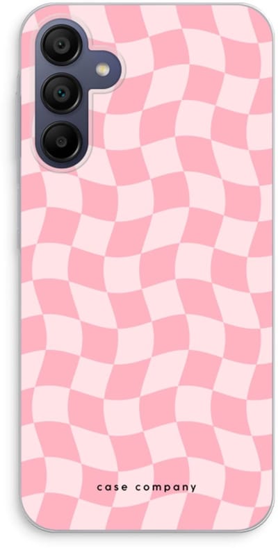 Case Company® - Hoesje geschikt voor Samsung Galaxy A15 hoesje - Grid Roos - Soft Cover Telefoonhoesje - Bescherming aan alle Kanten en Schermrand