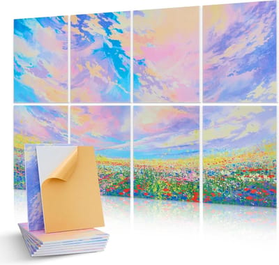 Akoestische zelfklevende panelen - 120 x 80 cm - 8 stuks - geluidsisolatie - wandbekleding - decoratief akoestisch schuim - opnamestudio - woonkamer - slaapkamer