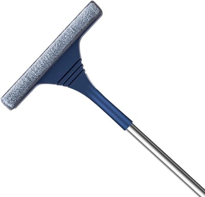 Raamwisser Borstel - Schoonmaak Tool - Ramen Zemen - Verstelbare Steel - 123 cm - Grijs