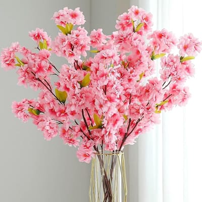 Dailygoods- Kersenbloesem Takken 100 cm - Kunstbloemen - Nepbloemen Boeket - Decoratie voor Bruiloft - Woondecoratie - Zijde met Kunststof Stang