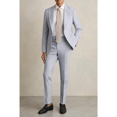 Reiss Textured Mixer Trouser Soft Blue Maat: W32 | Tailored Broeken Outlet | Heren | Blauw
