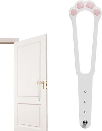 Deurhouder Huisdieren - Deurstopper Verstelbaar - Veilige Doorgang Creëren - Boorvrije Installatie - 29 cm Lengte - Wit