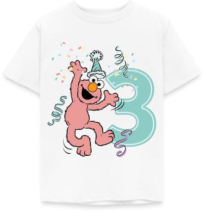 Sesamstraat Elmo Verjaardag 3 Jaar Cadeau T-Shirt Kinderen
