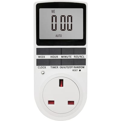 Digitale tijdschakelaaraansluiting Digitale elektronische tijdschakelaar LCD-display Plug-in programmeerbare tijd UK Plug