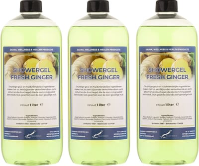Douchegel Fresh Ginger 1 liter - set van 3 stuks - showergel