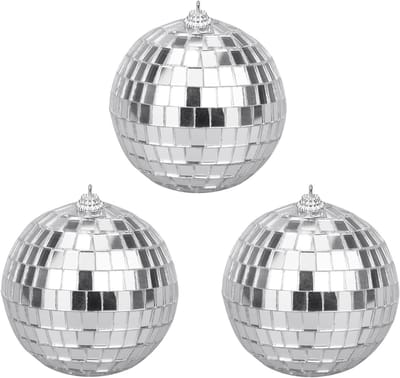 Mini Spiegelbollen Set van 3 Stuks - 8 cm Disco Ball Decoratie voor Kerstboom, Feestverlichting en Bruiloften