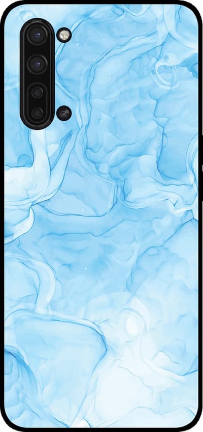 Smartphonica Telefoonhoesje Geschikt voor Oppo Find X2 Lite met marmer opdruk - TPU backcover case marble design - Lichtblauw geschikt voor Oppo Find X2 Lite