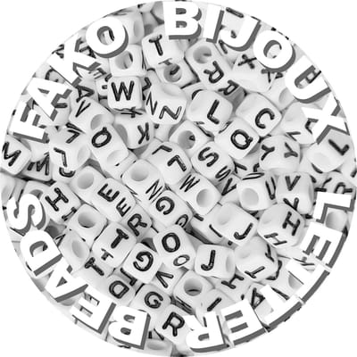 Fako Bijoux® - Letterkralen Vierkant - Letter Beads - Alfabet Kralen - Sieraden Maken - 6mm - 500 Stuks - Wit